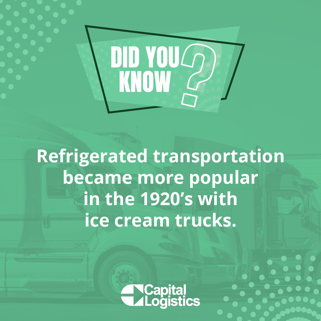Refrigerated transporation became more popular in the 1920's with ice cream trucks